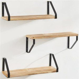 Floating Wall Shelves for Bedroom/Bathroom, Set of 3, Hanging Shelf